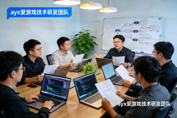 ayx爱游戏技术研发团队在现代化办公室进行代码评审与技术讨论