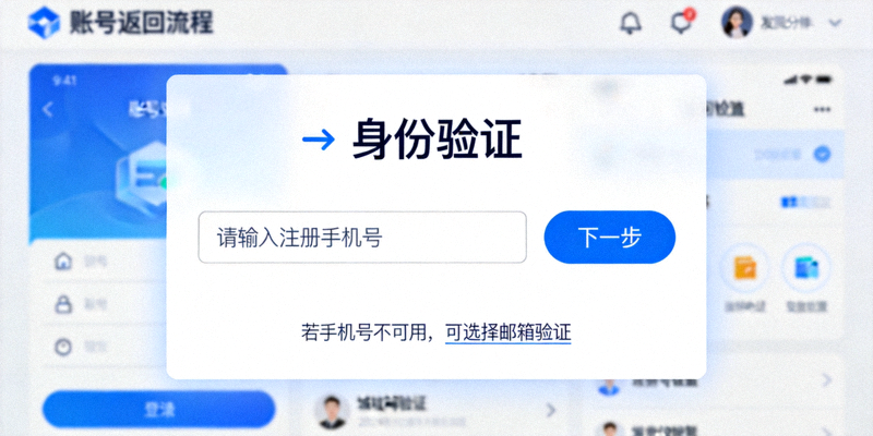 AYX爱游戏账号找回流程界面截图，展示身份验证步骤