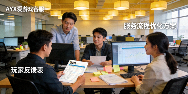 AYX爱游戏客服团队正在根据玩家反馈优化服务流程的办公场景