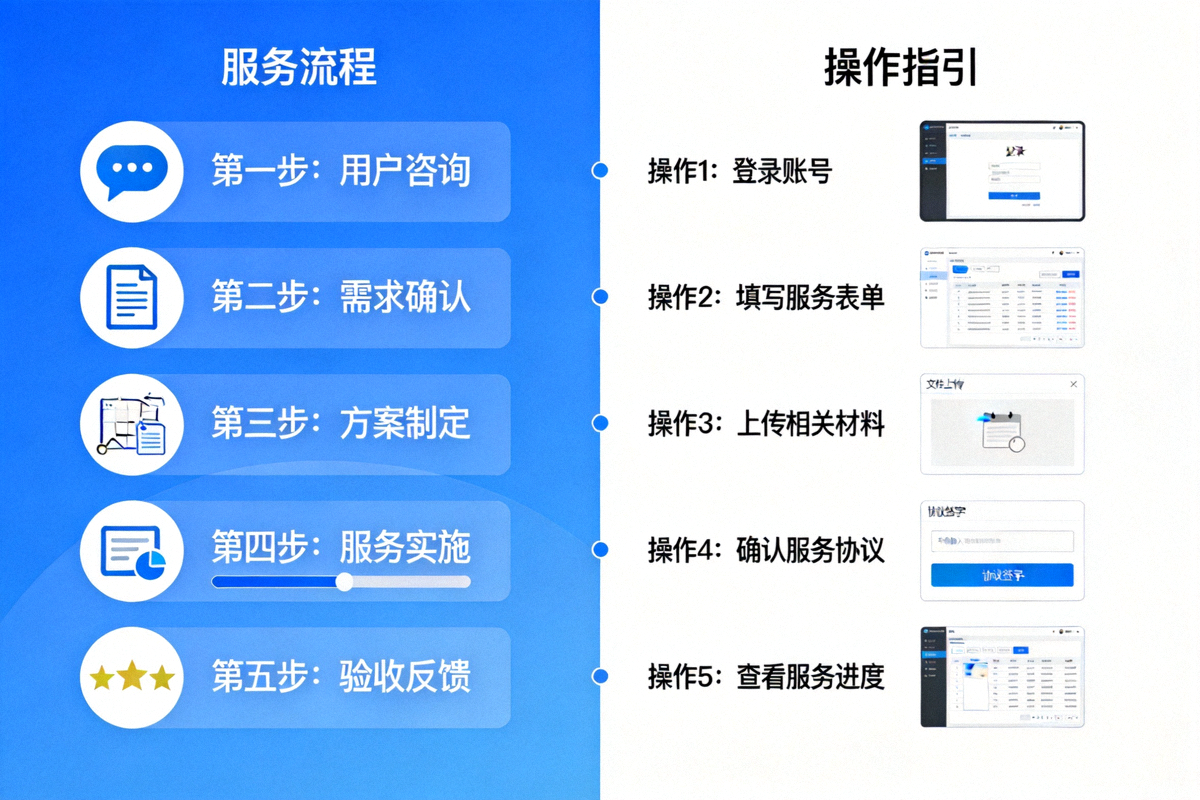 官方服务动态页面服务流程与操作指引的整体展示图